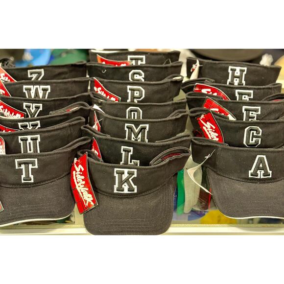 Initials 2D Single Letter Vintage Visors | New Old Stock - Picture 1 of 7